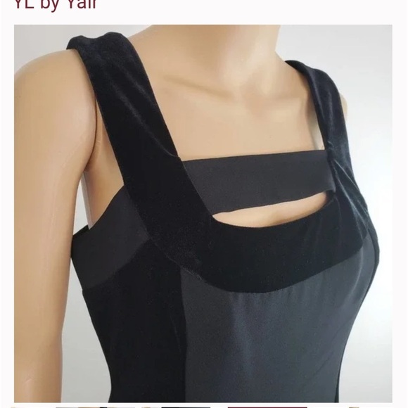 YL By Yair,STUNNING Black Velvet Cutout Tuxedo Cocktail Dress w/Bra Holders,EUC - Picture 3 of 15